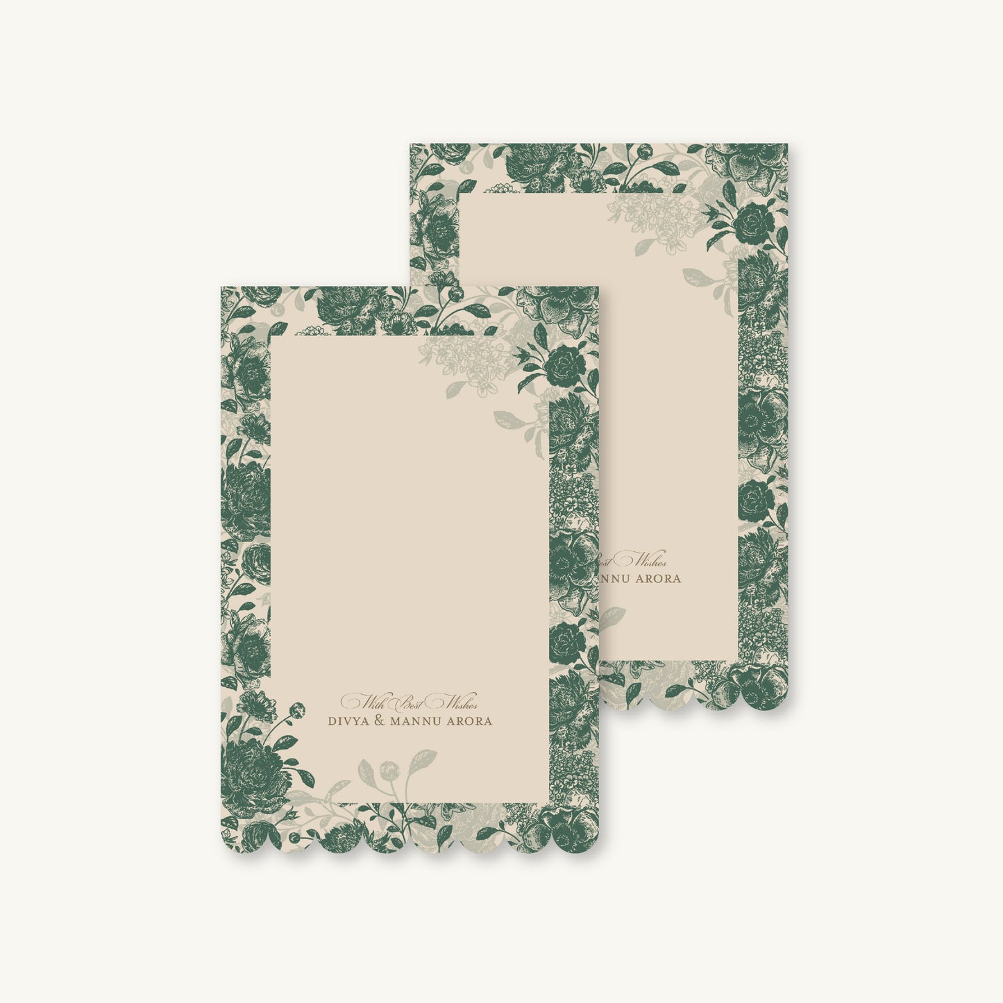 Green Bloom Note Cards