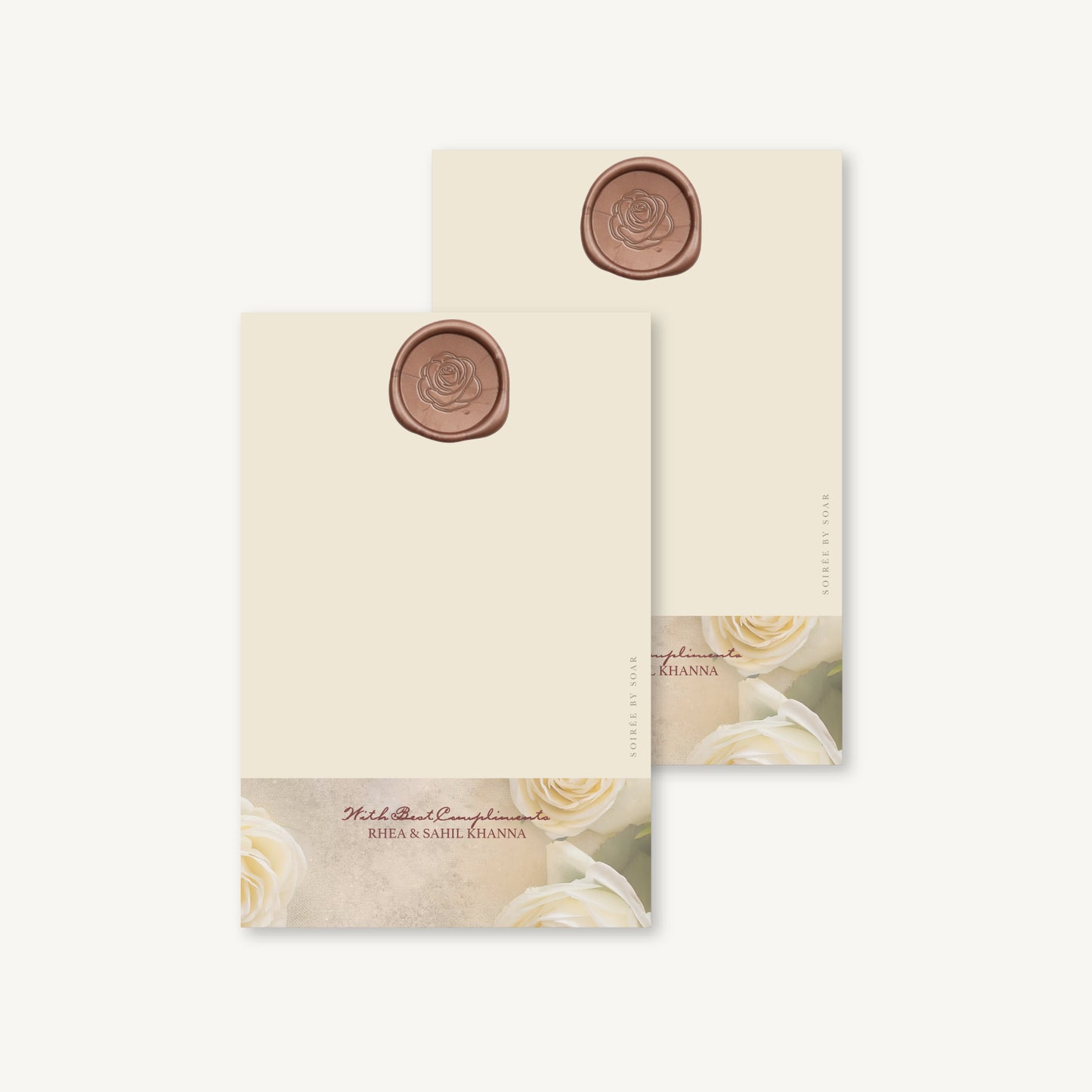 La Vie En Rose Cream Note Cards