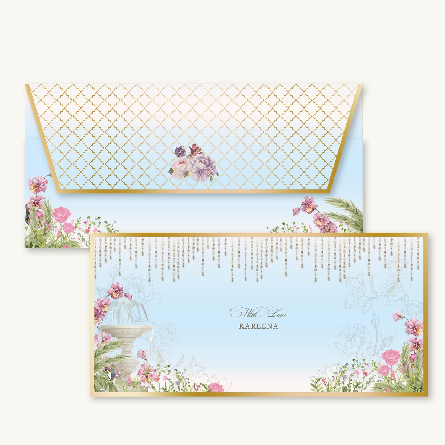 Sky Blue Paradise Money Envelopes