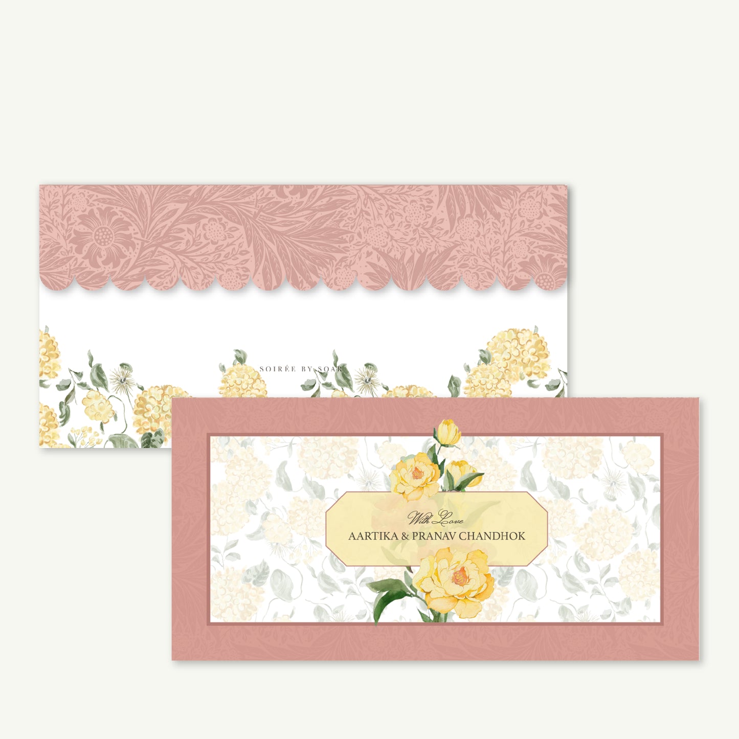 Pastel Peach Fleur Amour Money Envelopes
