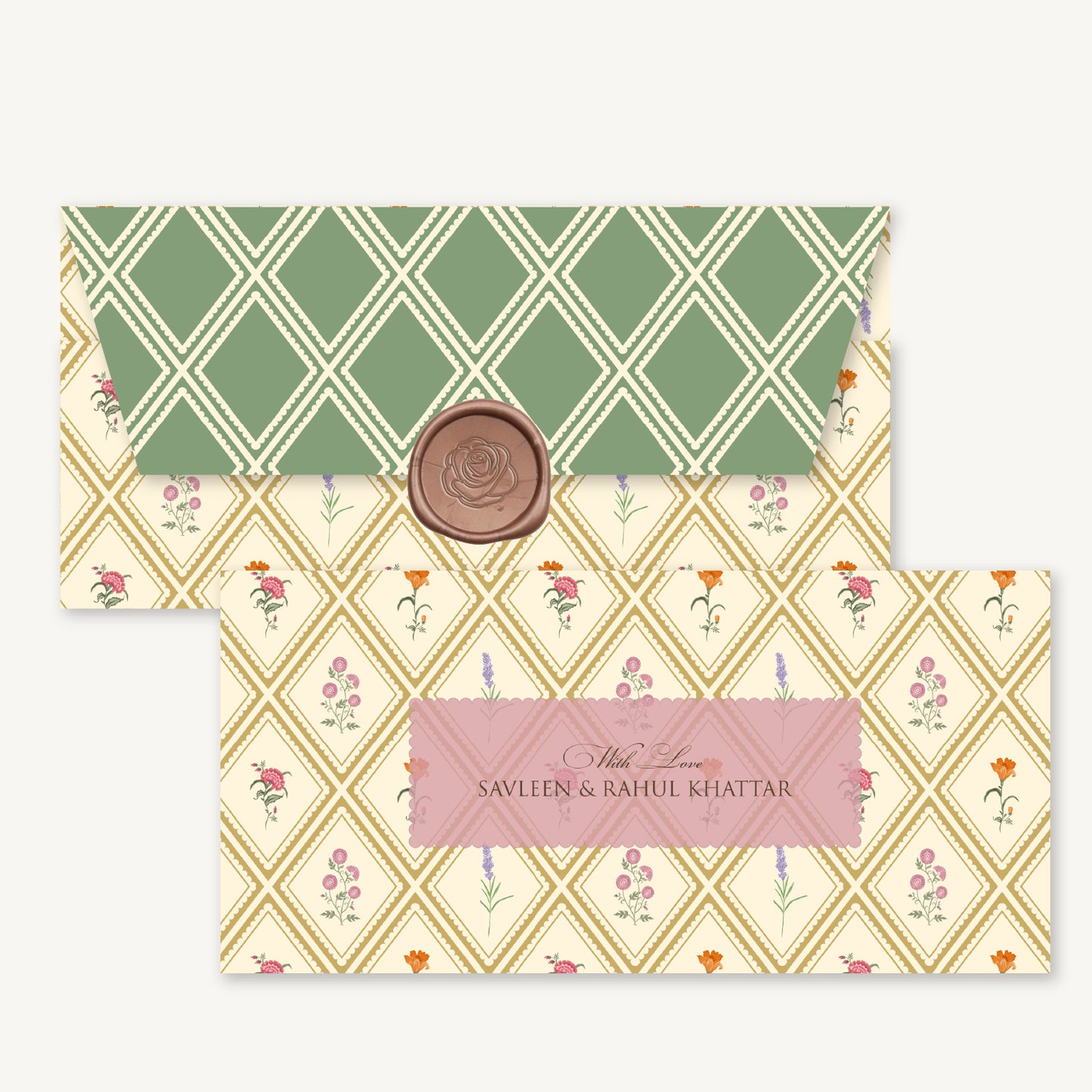 Versailles Green Money Envelopes