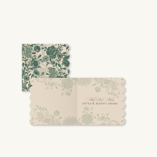 Green Bloom Folded Gift Cards