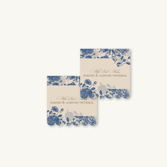 Blue Bloom Single Sided Gift Tag