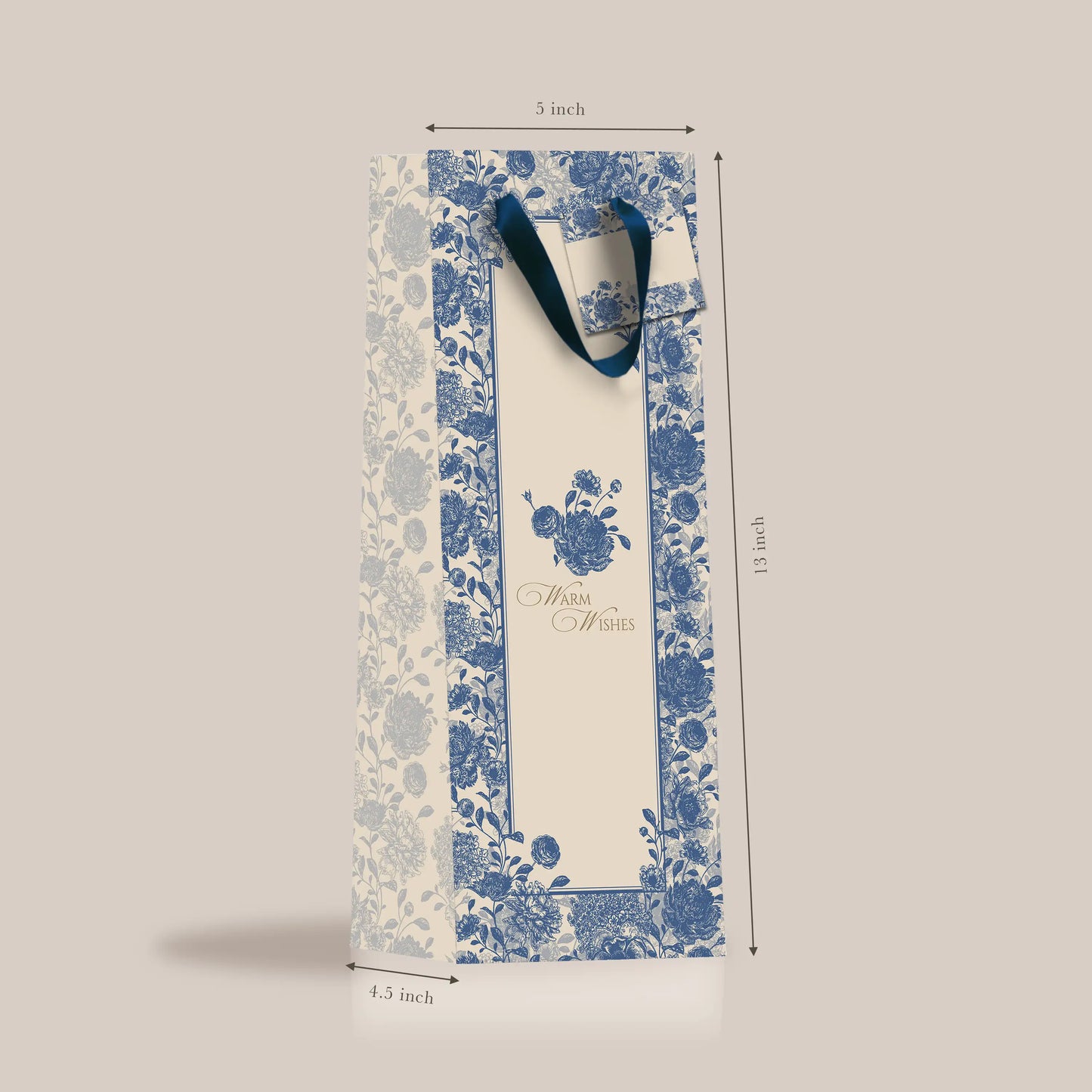 Blue Bloom Bottle Bag