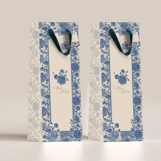 Blue Bloom Bottle Bag