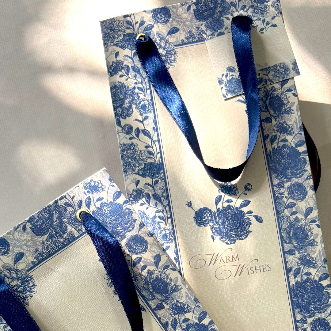 Blue Bloom Bottle Bag