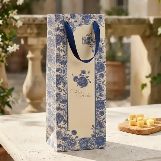 Blue Bloom Bottle Bag