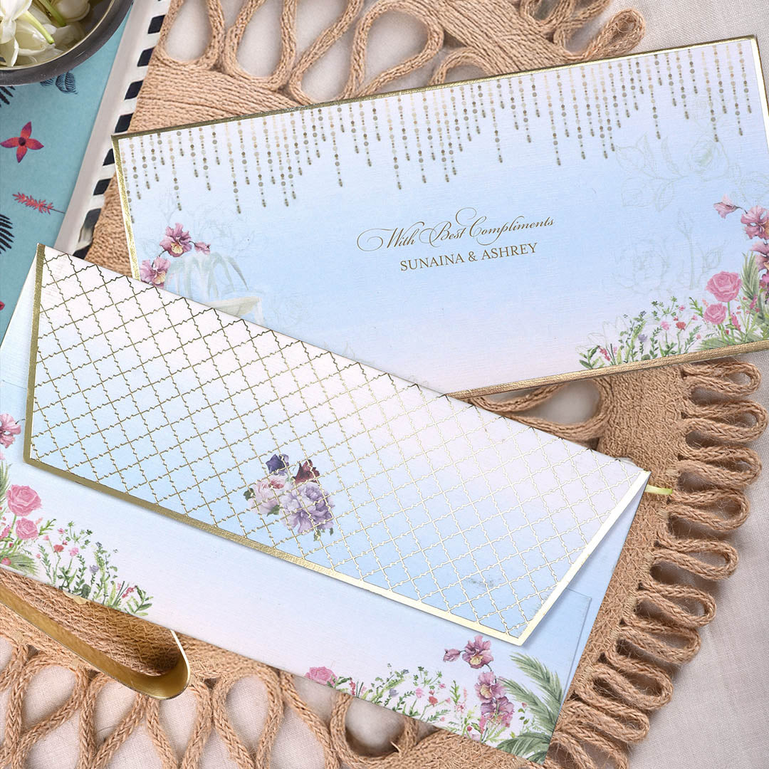 Sky Blue Paradise Money Envelopes